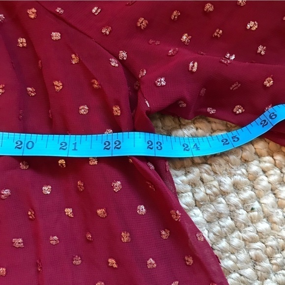 Lane Bryant wine coloured sheer blouse with gold flecks.  New with tags. - Picture 8 of 9